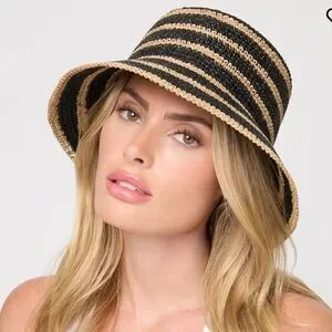 l*space | Accessories | Lspace Black And Tan Striped Bucket  display picture 3
